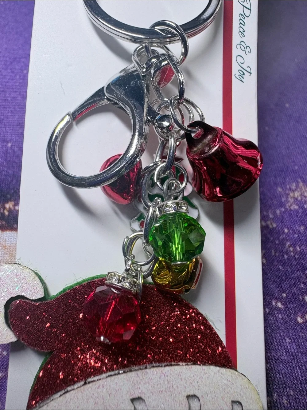 ❤️💚🤍 Set of two Festive Red & White Snowman Keychain and/or bag charms NWT